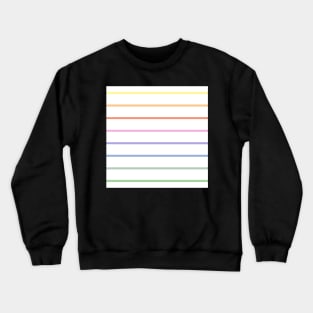 Vintage pastel white and rainbow stripes - horizontal narrow Crewneck Sweatshirt